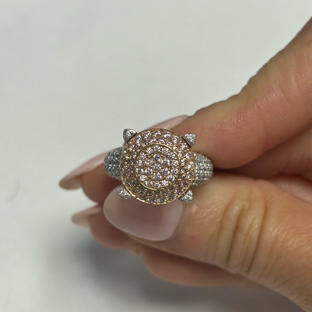 Suzy Levian Sterling Silver Pink White CZ Ring NWT